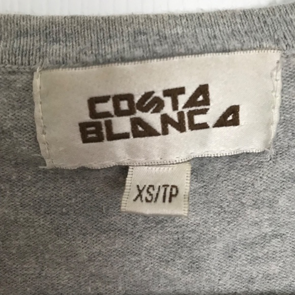 Y2K Costa Blanca Button Cardigan Top Blouse XS Light Grey Half Sleeve - Picture 8 of 9